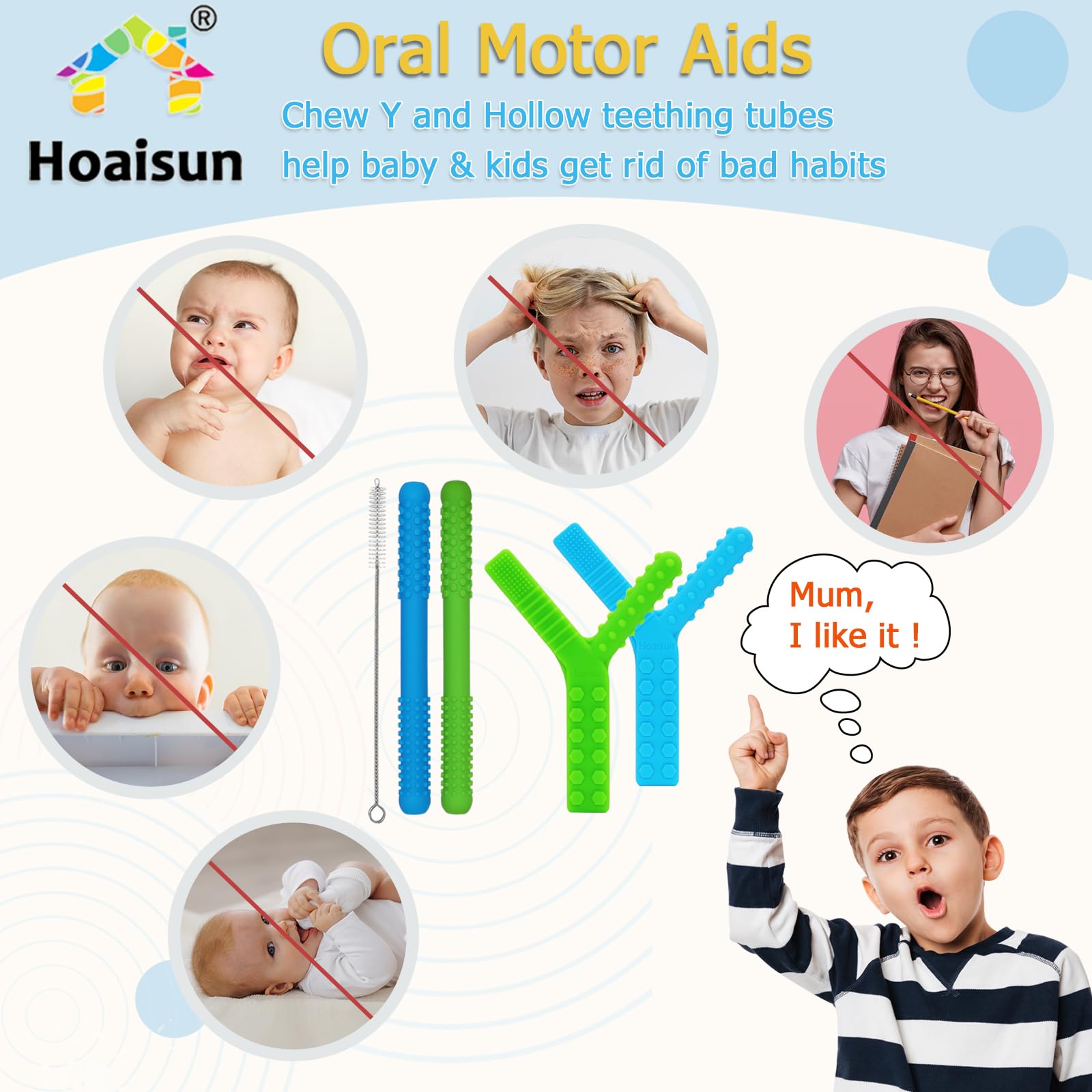 Hoaisun sensory toy being cleaned; dishwasher safe for busy families.