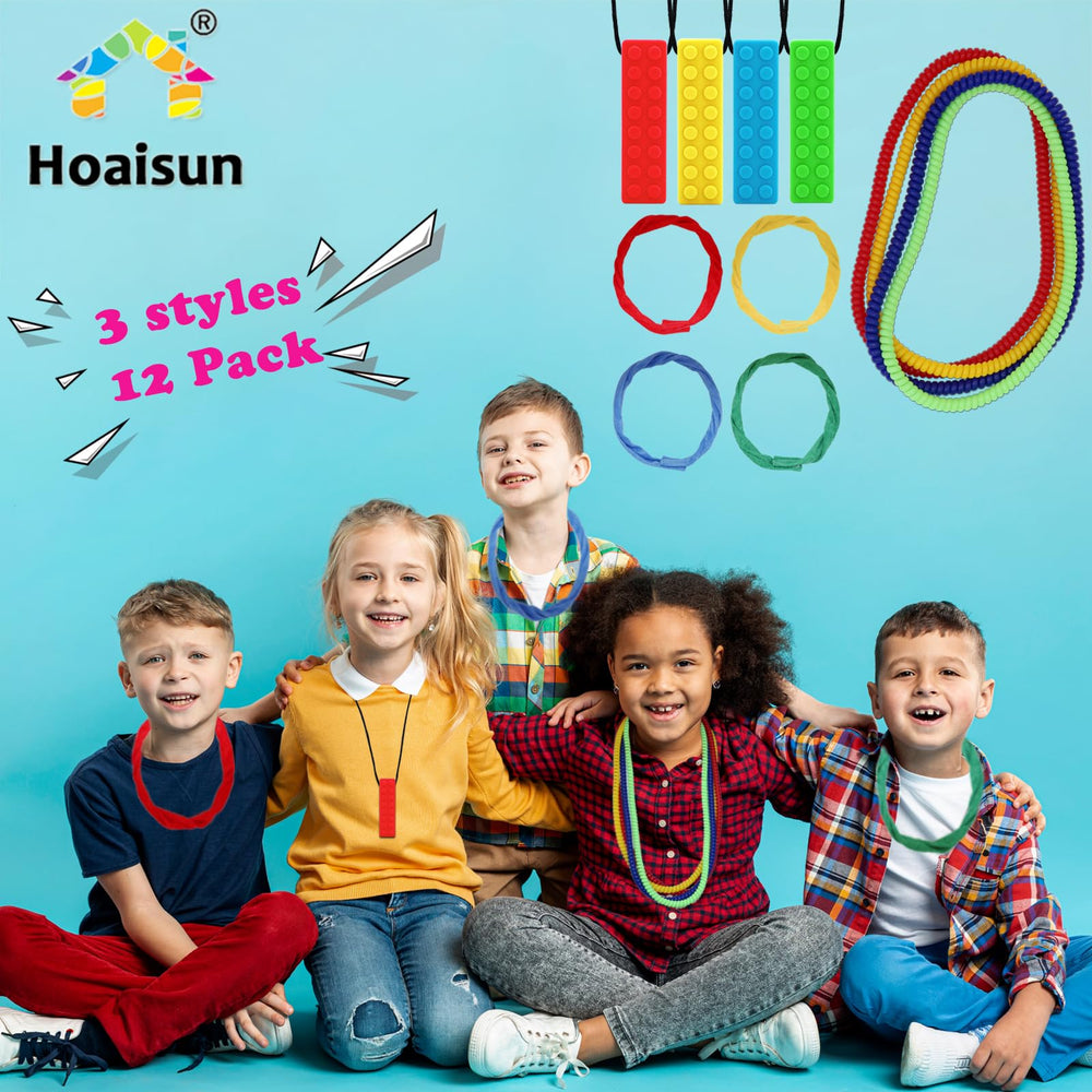 Hoaisun stretch coil chewy necklace design provides a discreet chewing outlet.