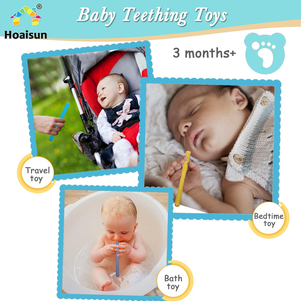 Hoaisun teething straws bright colors support sensory exploration