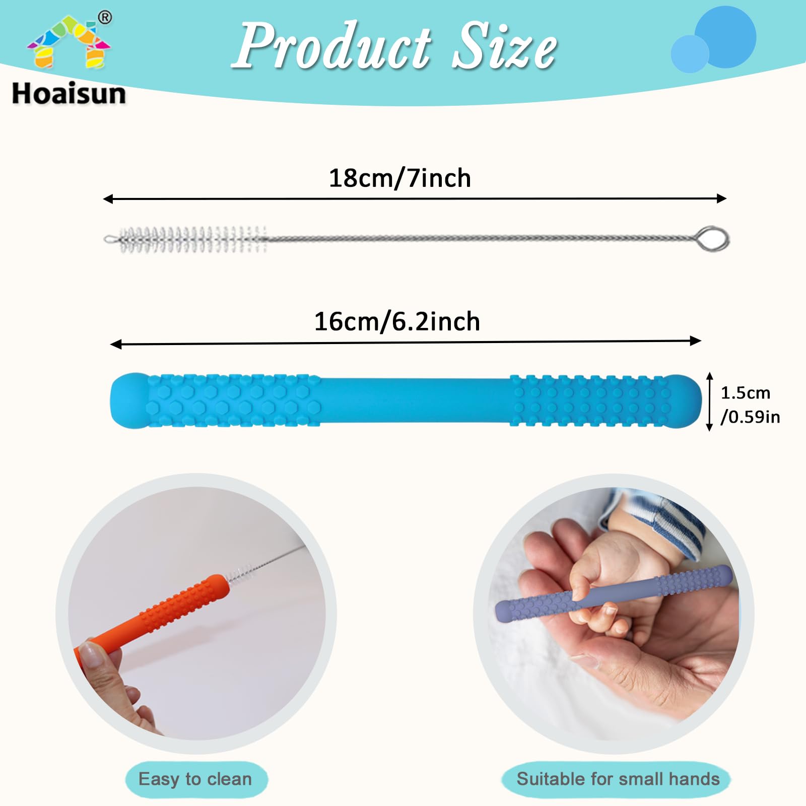 Hoaisun teething straws easy cleaning with included brushes