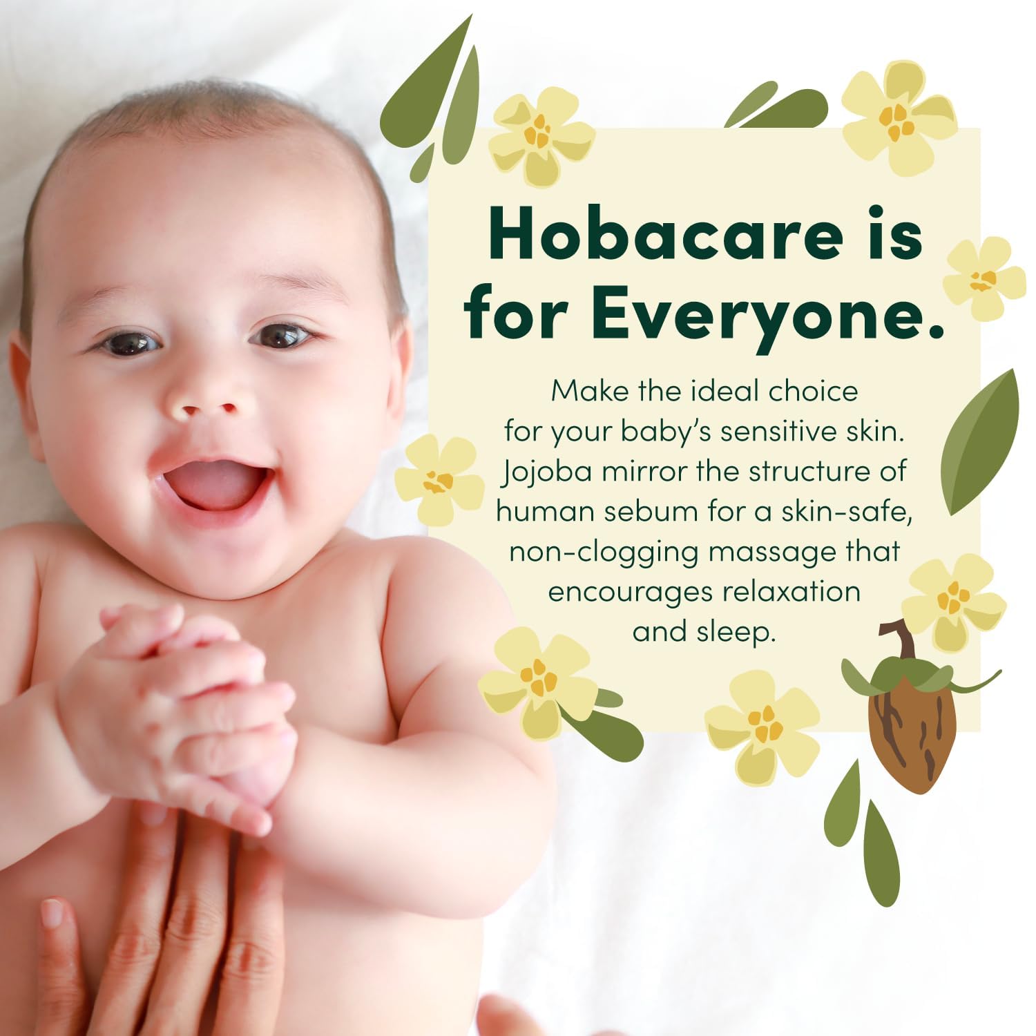HobaCare Jojoba Baby Oil used for cradle care and gentle scalp nourishment