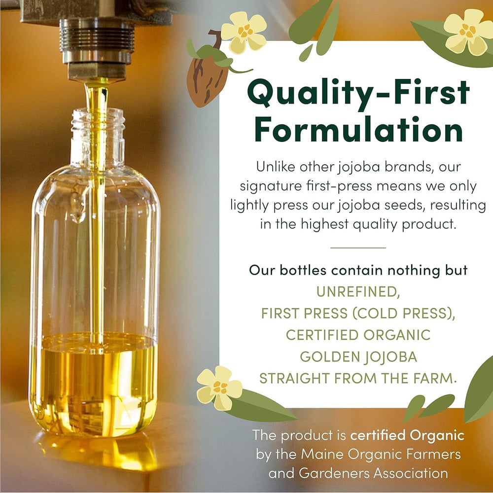 HobaCare Jojoba Baby Oil hair-care shot illustrates scalp hydration and soft curls.