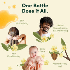 HobaCare Jojoba Baby Oil packaging highlights hexane-free, fragrance-free care.