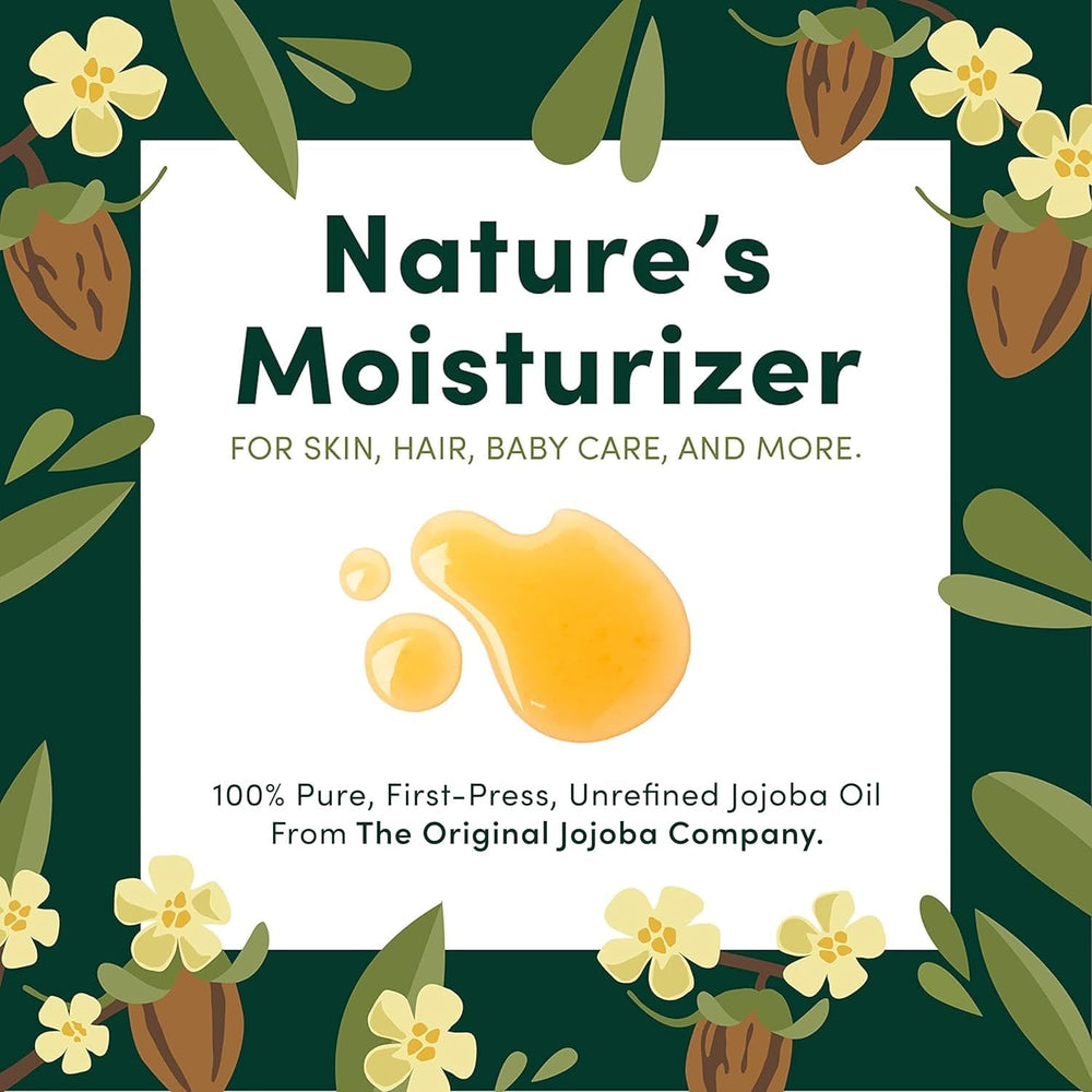 HobaCare Jojoba Baby Oil skin-application demonstrates quick absorption for dry patches and gentle massage.