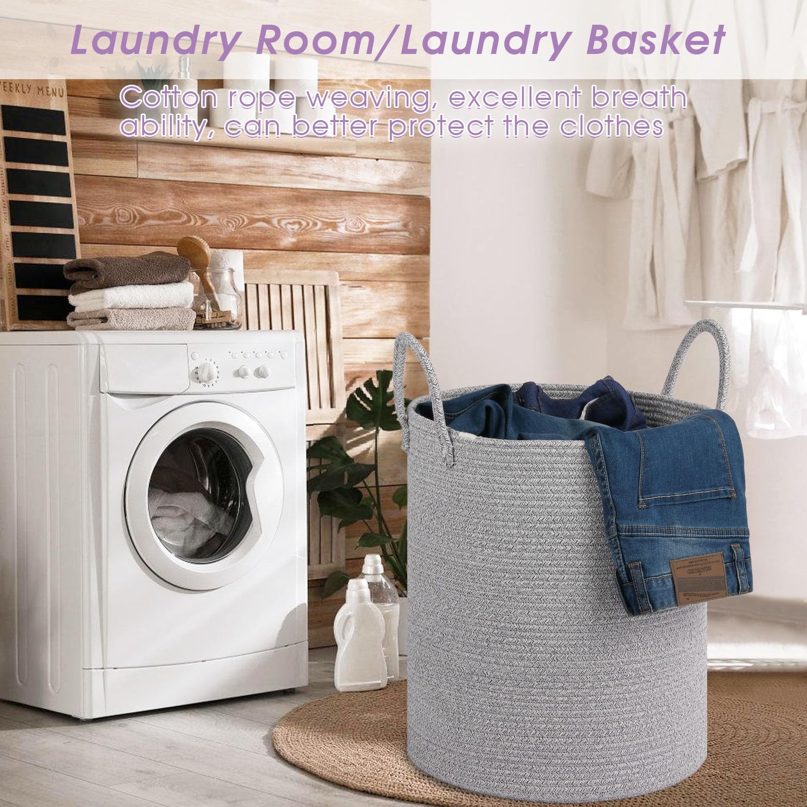 HOBASKET baby blanket storage basket with soft material for cozy organization.