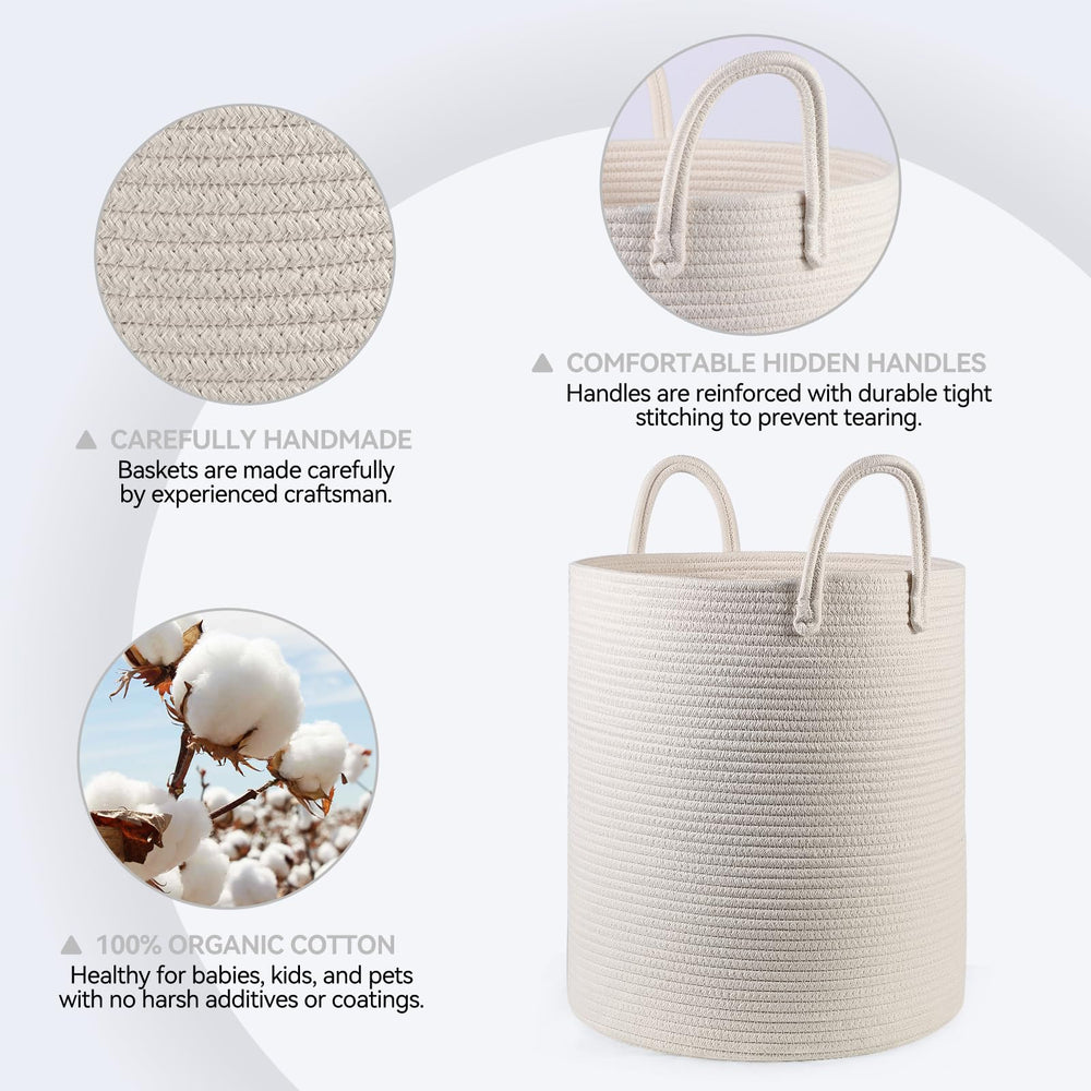 HOBASKET tall blanket storage basket keeping spaces organized and accessible.