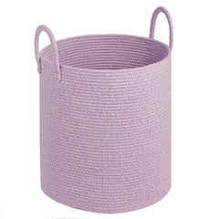 HOBASKET Girl Laundry Basket 15x18 with two-tone cotton rope for organized laundry.
