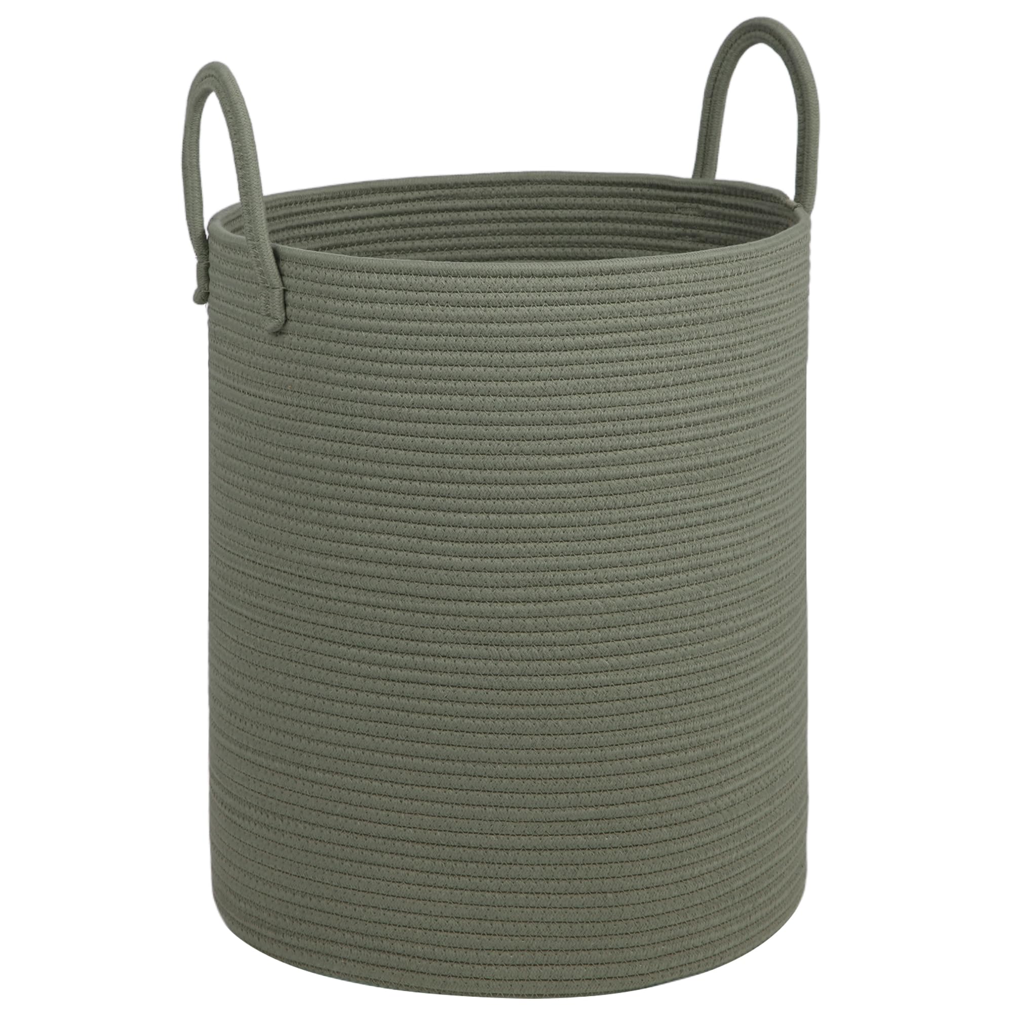 HOBASKET large laundry basket front view highlighting 55L capacity for blankets and laundry