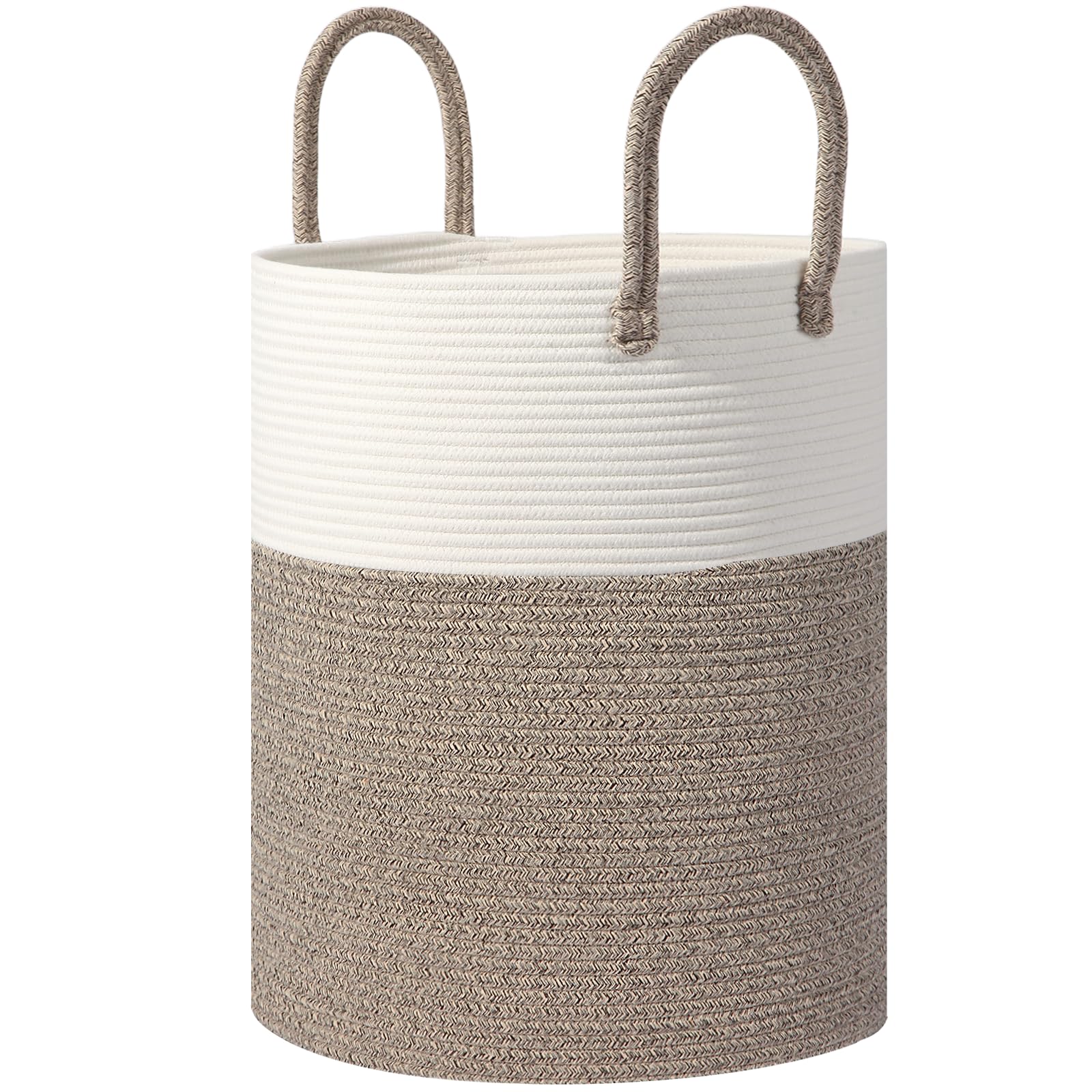 HOBASKET large woven laundry basket showing 100L capacity for blankets and clothes.