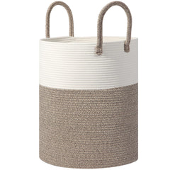 HOBASKET large woven laundry basket showing 100L capacity for blankets and clothes.