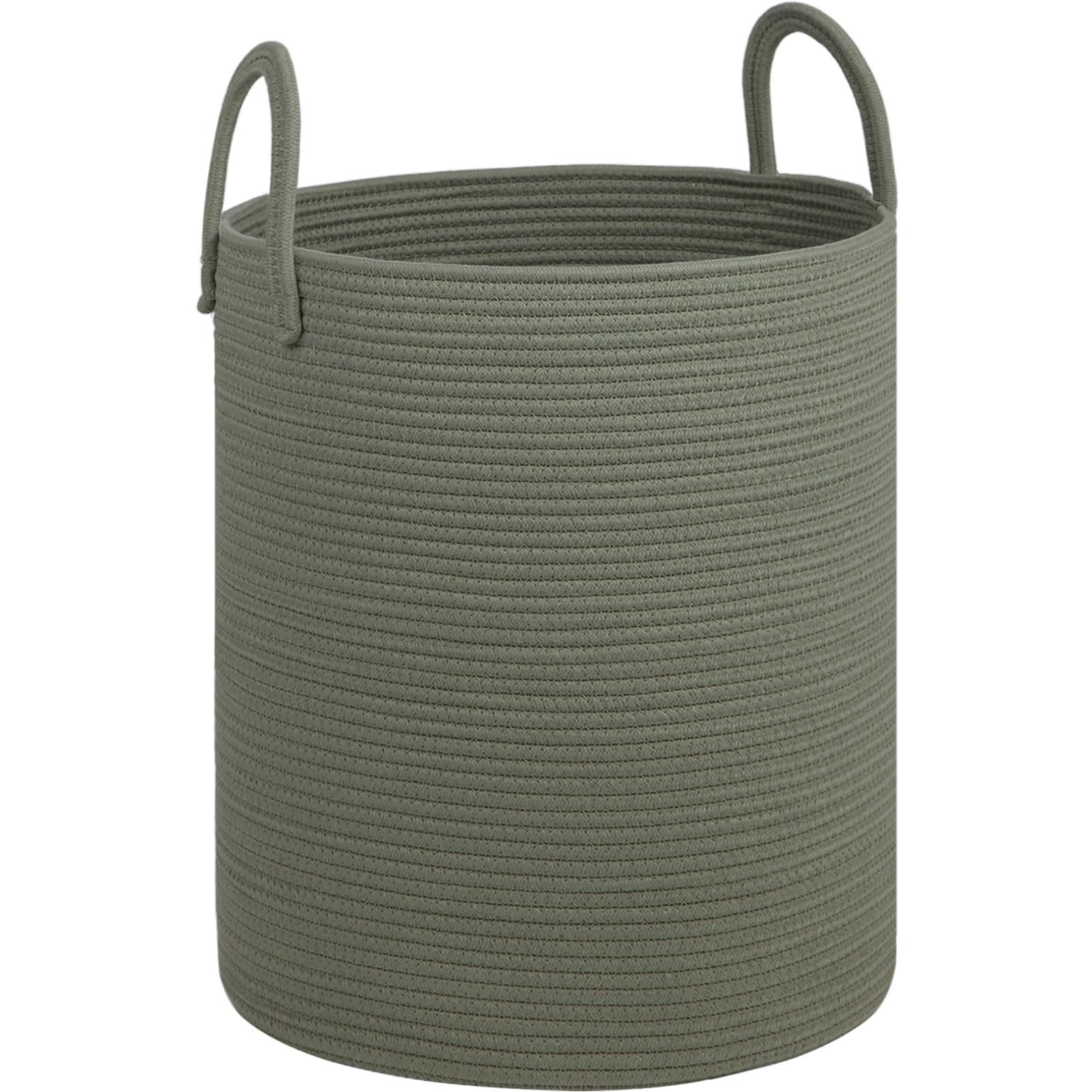 HOBASKET laundry basket with cotton rope white-pink pattern for stylish nursery storage