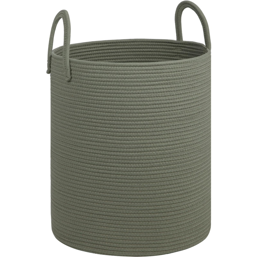 HOBASKET laundry basket with cotton rope white-pink pattern for stylish nursery storage
