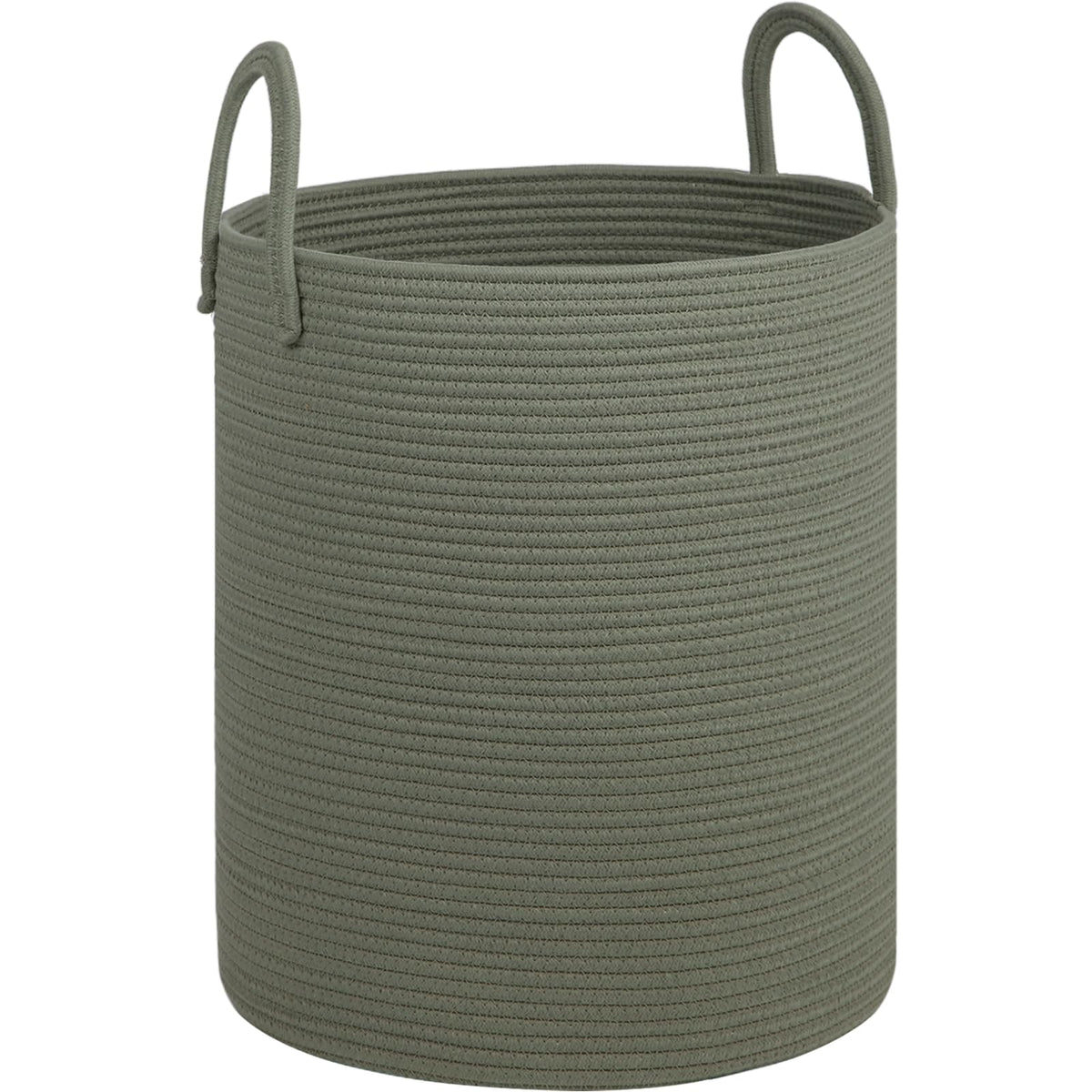 HOBASKET laundry basket with cotton rope white-pink pattern for stylish nursery storage
