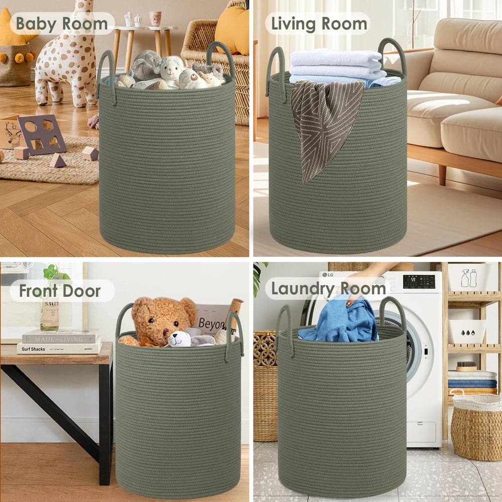 HOBASKET laundry basket dimensions around 18x22 inches for large-capacity storage