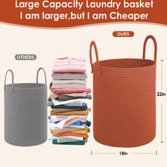 HOBASKET laundry basket with handles showing durable carry option