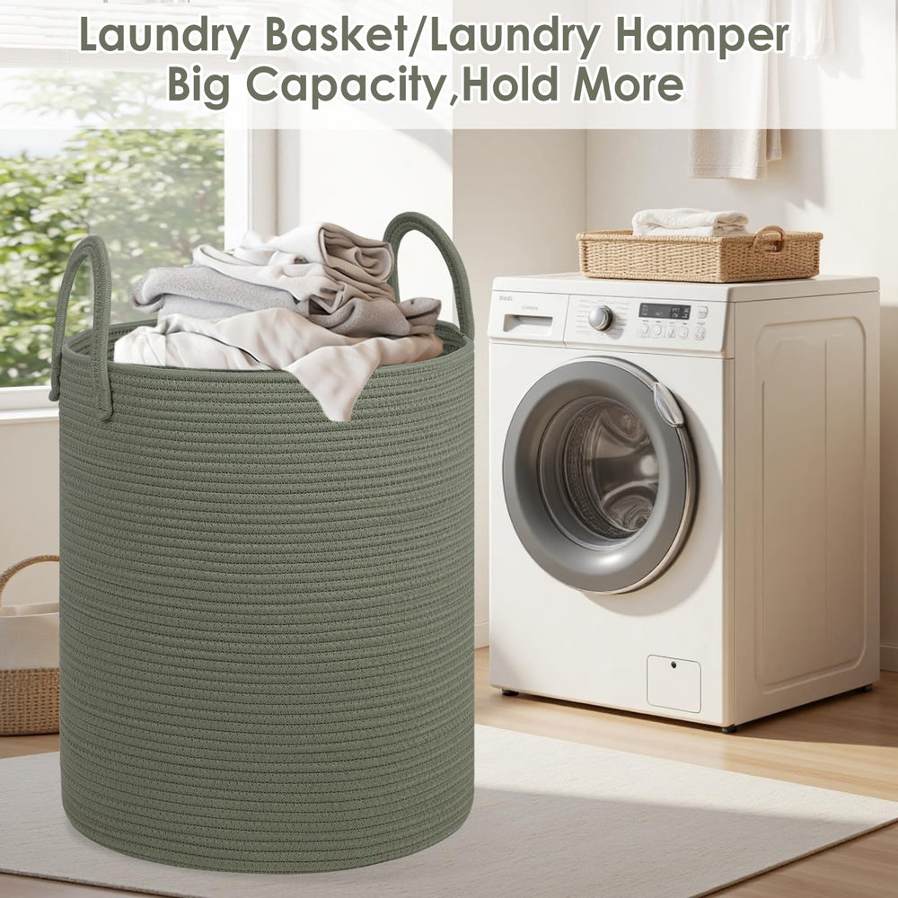 HOBASKET laundry basket soft-weave texture for organized toy-bin and blankets