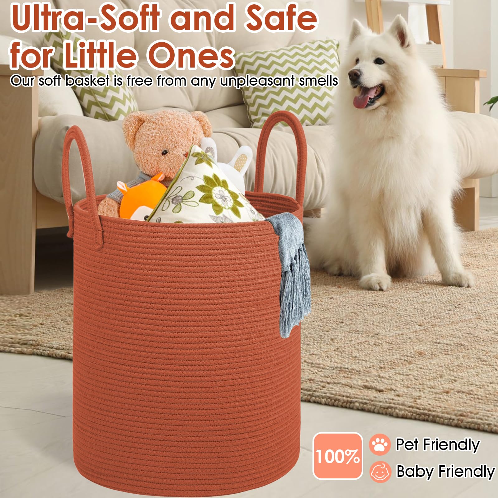 HOBASKET living room organization basket keeps items neatly accessible