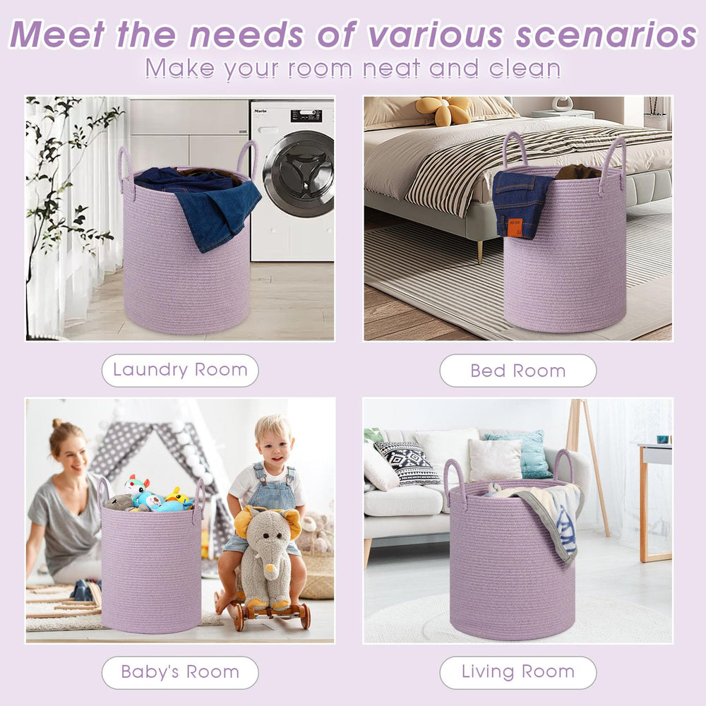 HOBASKET Living-room toy storage basket showcases versatile organization for nursery or kid's room.