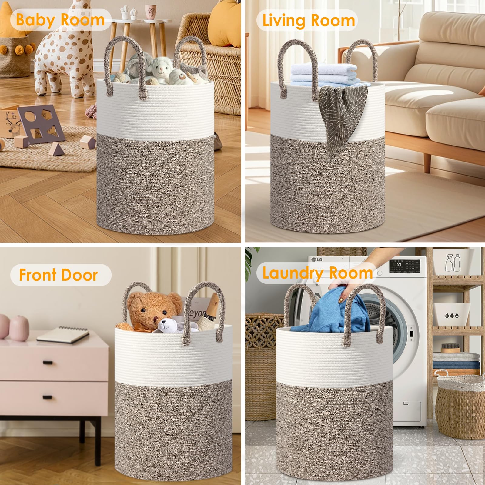 HOBASKET nursery hamper storage ready for baby essentials with gentle material.