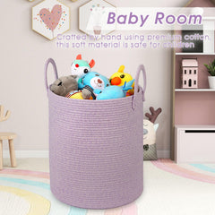 HOBASKET Soft cotton rope material emphasizes safe kid-friendly storage and easy portability.