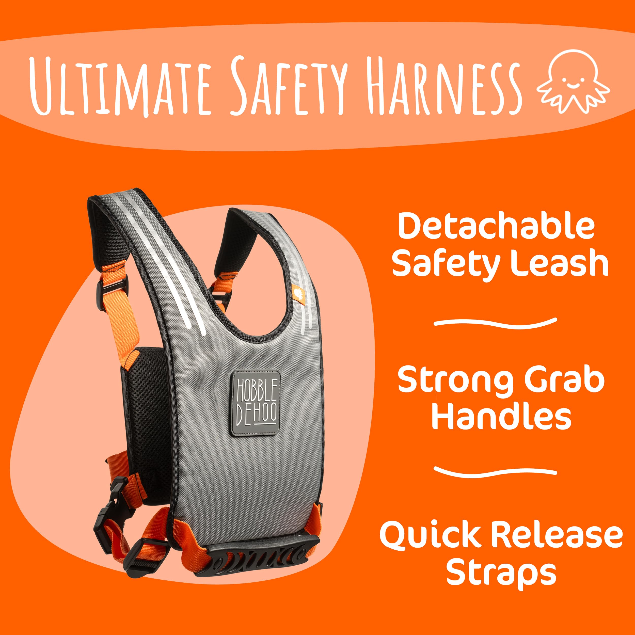 Hobble De Hoo Active XL harness worn by kids during park visits and walks.