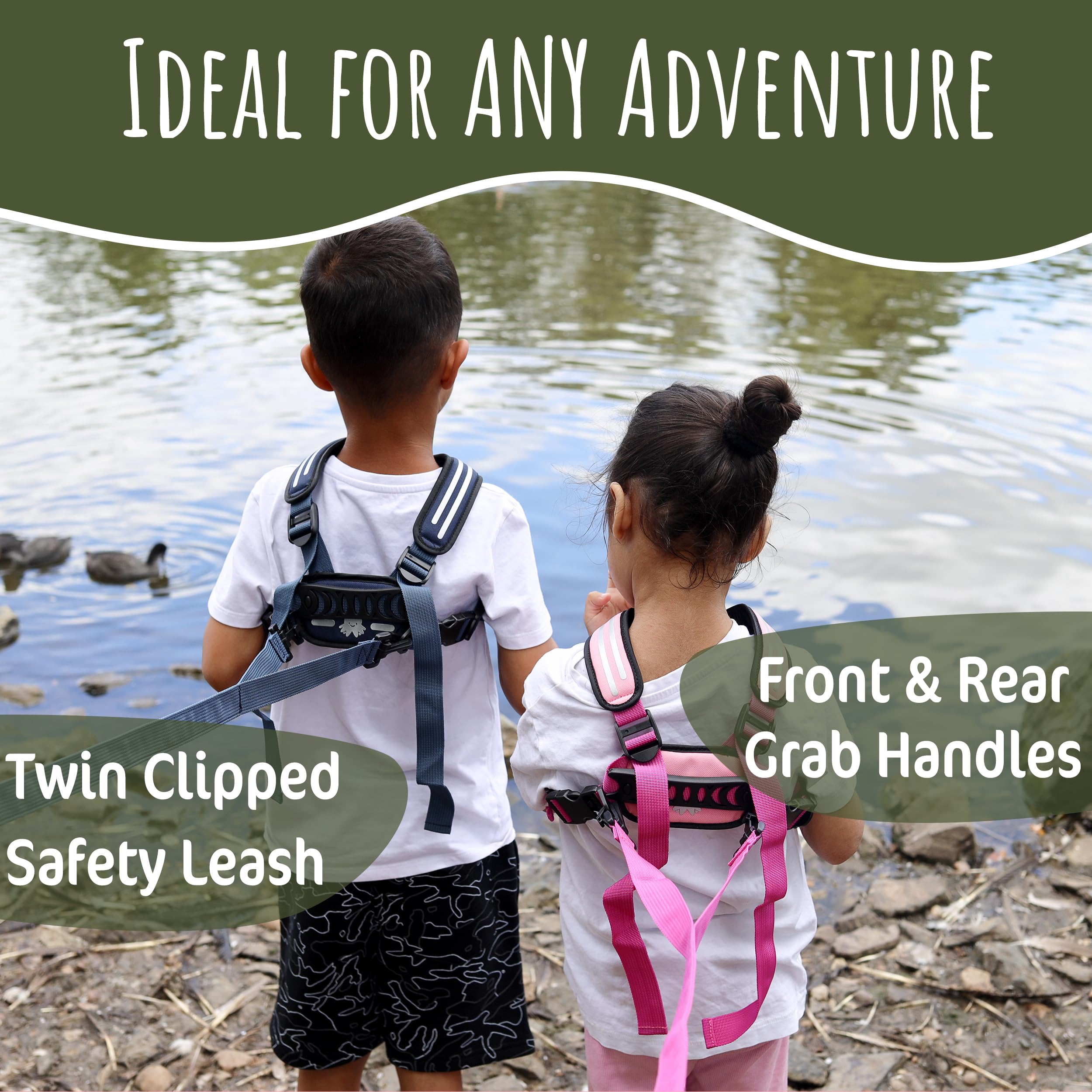 Hobble De Hoo harness green detachable safety lead offers flexible control options.