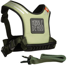 Hobble De Hoo harness green front view promotes secure walking and independence.