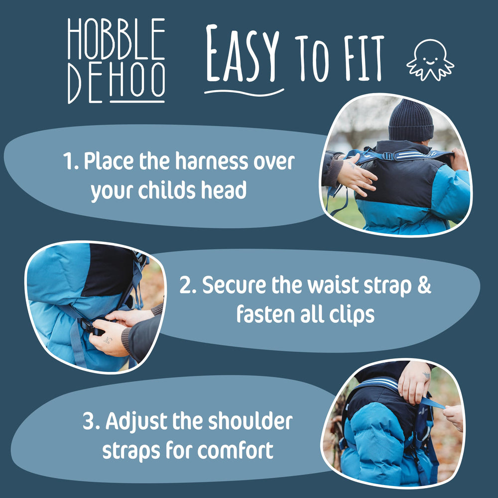 Hobble De Hoo Active XL detachable leash enables flexible supervision in crowds.