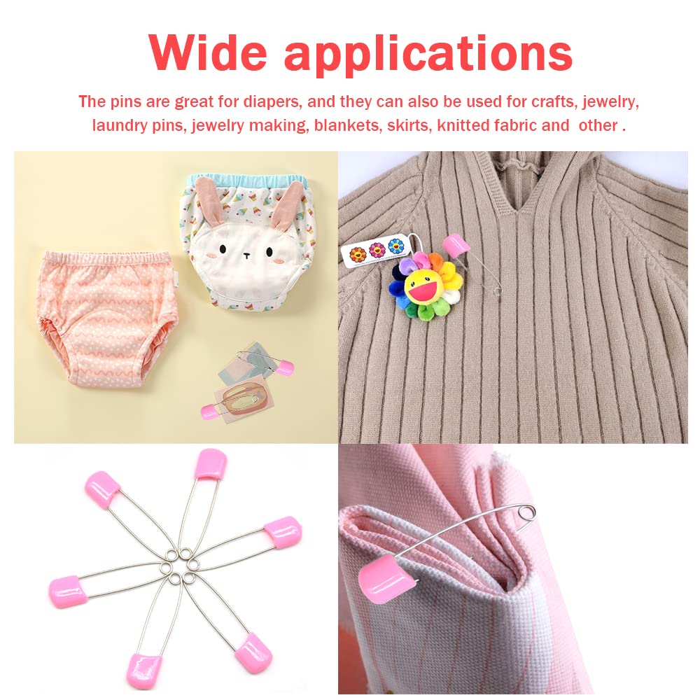 Hocansen 50 pcs pack of pink pins for crafts and laundry