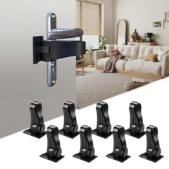 Hoconnie child proof door lever lock in black installed on a door, safeguarding curious hands.