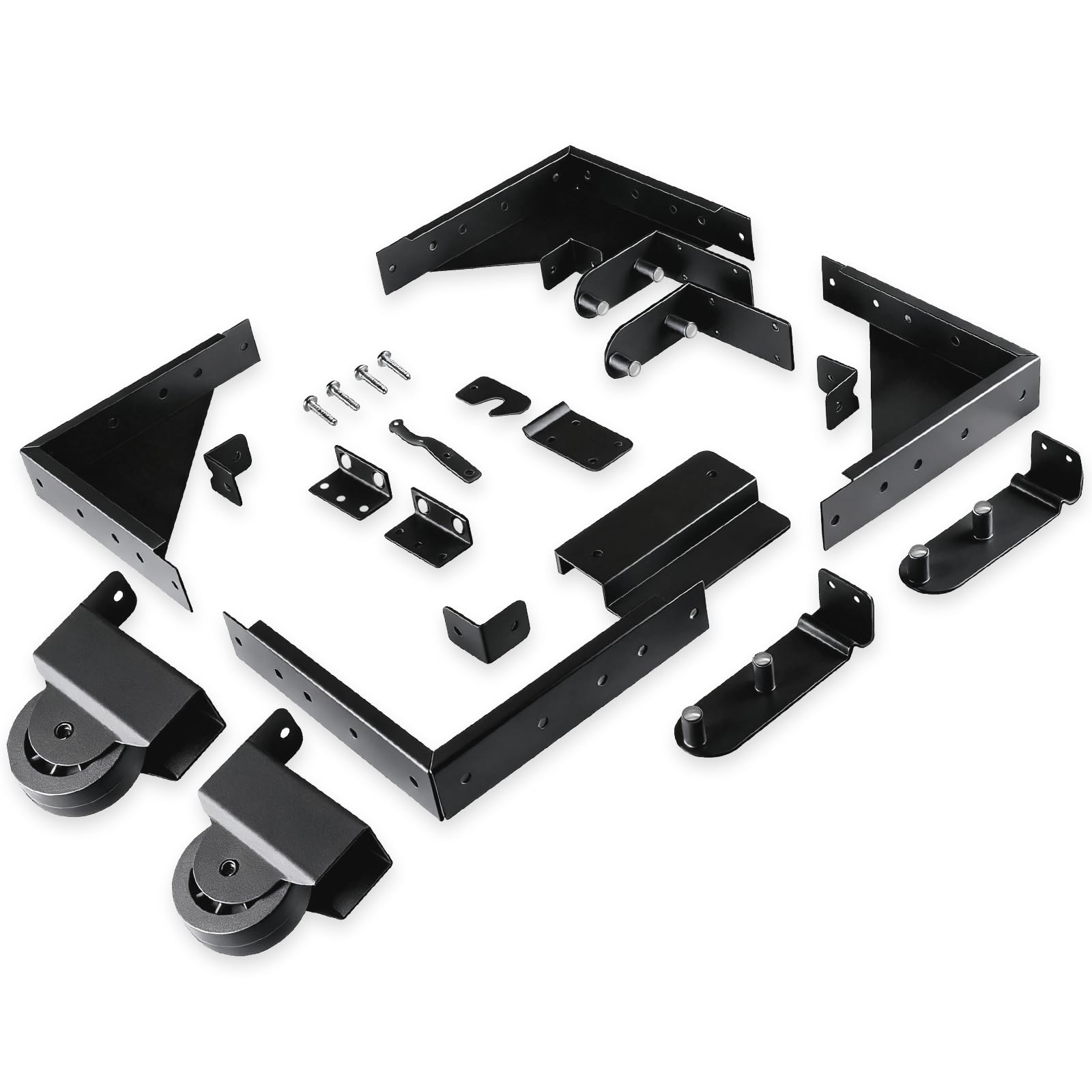 Hoeine sliding gate kit front view shows rugged hardware for porch gates