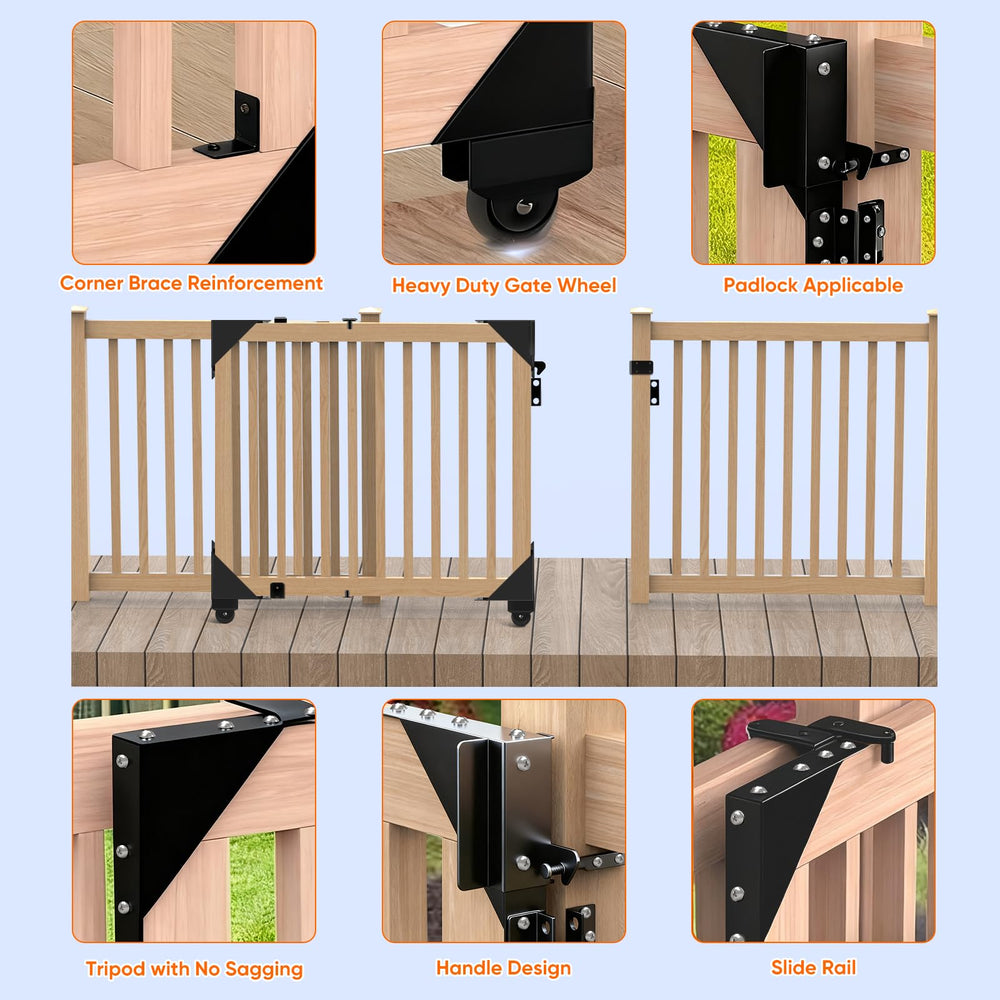Hoeine sliding gate kit rust-resistant coating protects outdoors