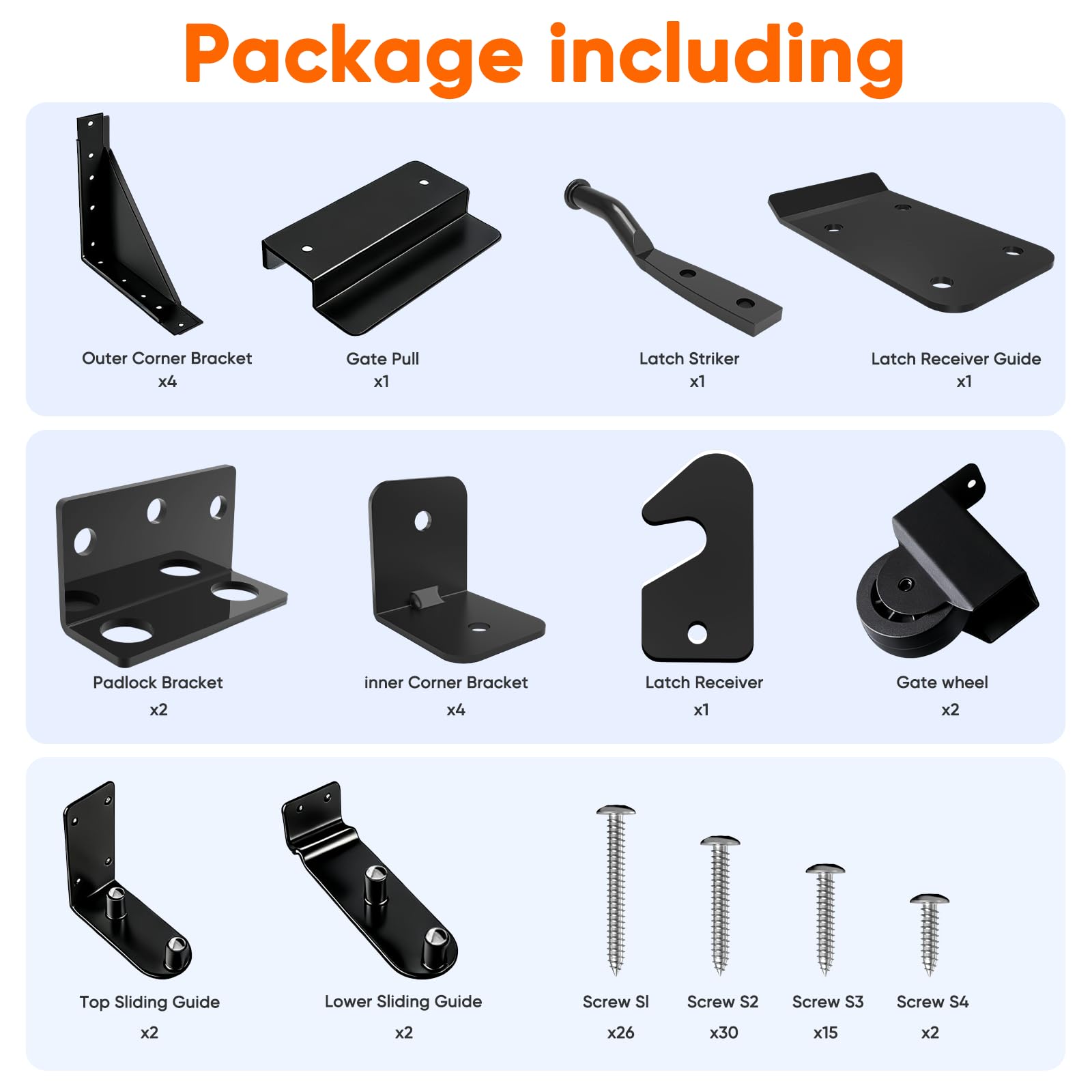 Hoeine sliding gate kit track and rollers enable smooth operation on uneven surfaces