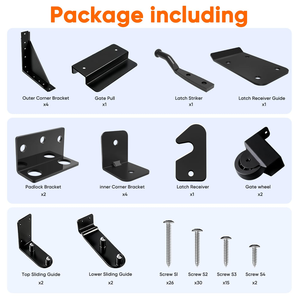 Hoeine sliding gate kit track and rollers enable smooth operation on uneven surfaces