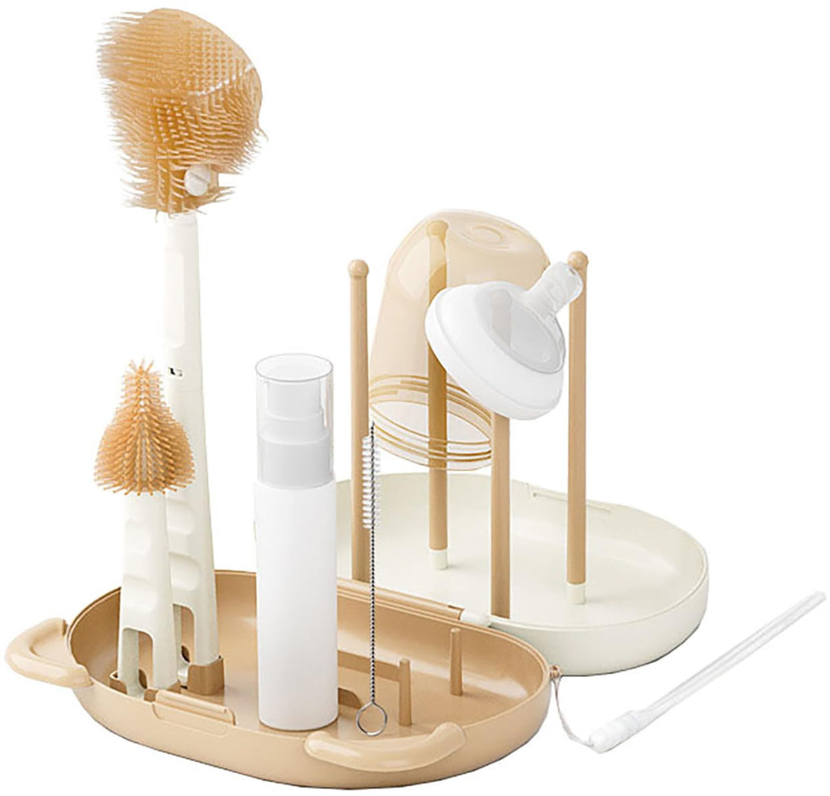 Hoerev baby bottle brush set packaging, travel-friendly kit for quick cleanup on the go.