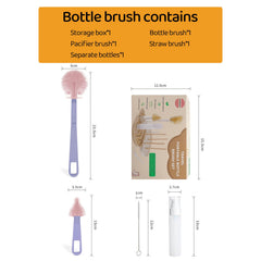 Hoerev bottle brush head close-up showing gentle 100% food-grade bristles protecting bottles.