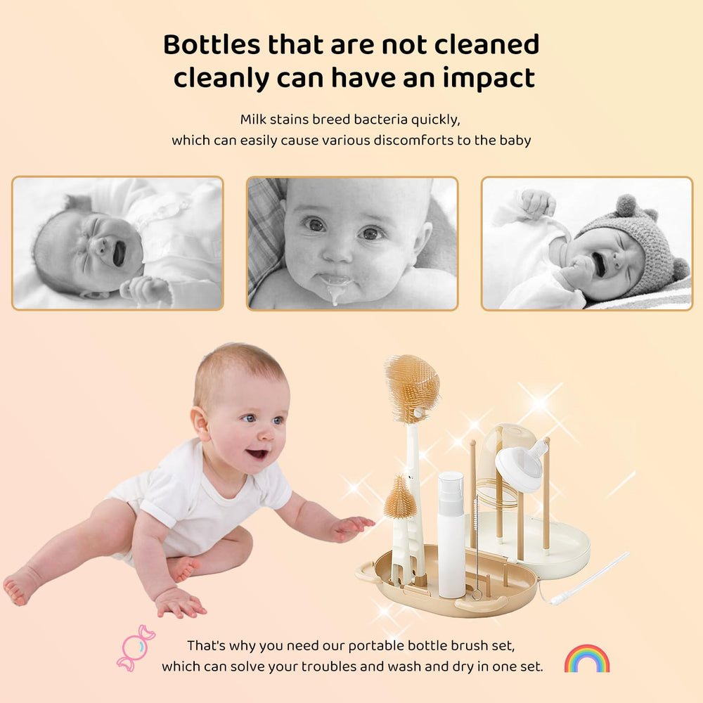 Hoerev breast pump brush attachment cleans reusable parts efficiently.