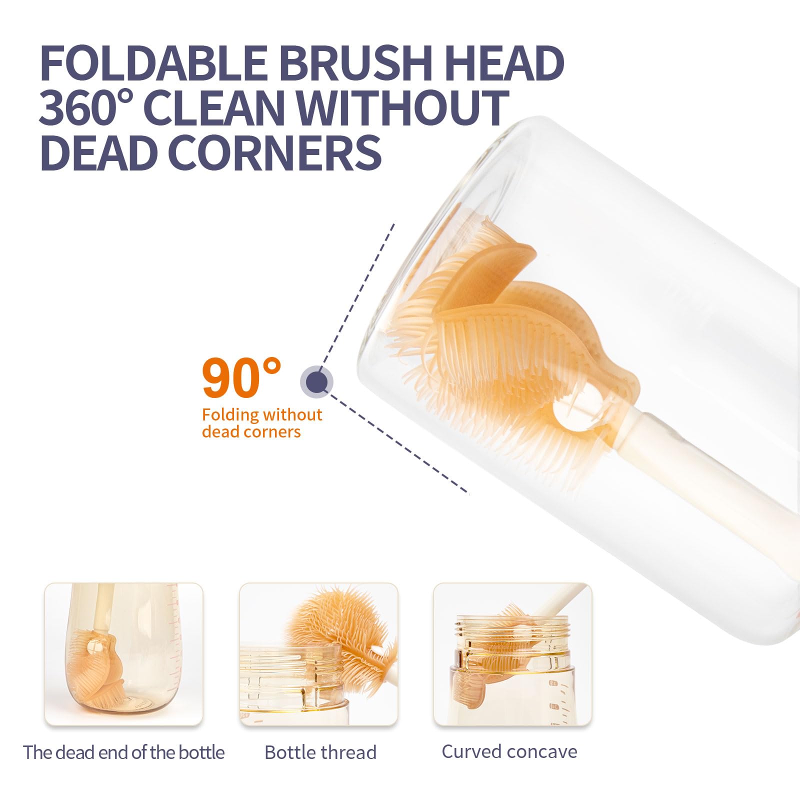 Hoerev straw brush close-up for precise access to narrow drinking straws.