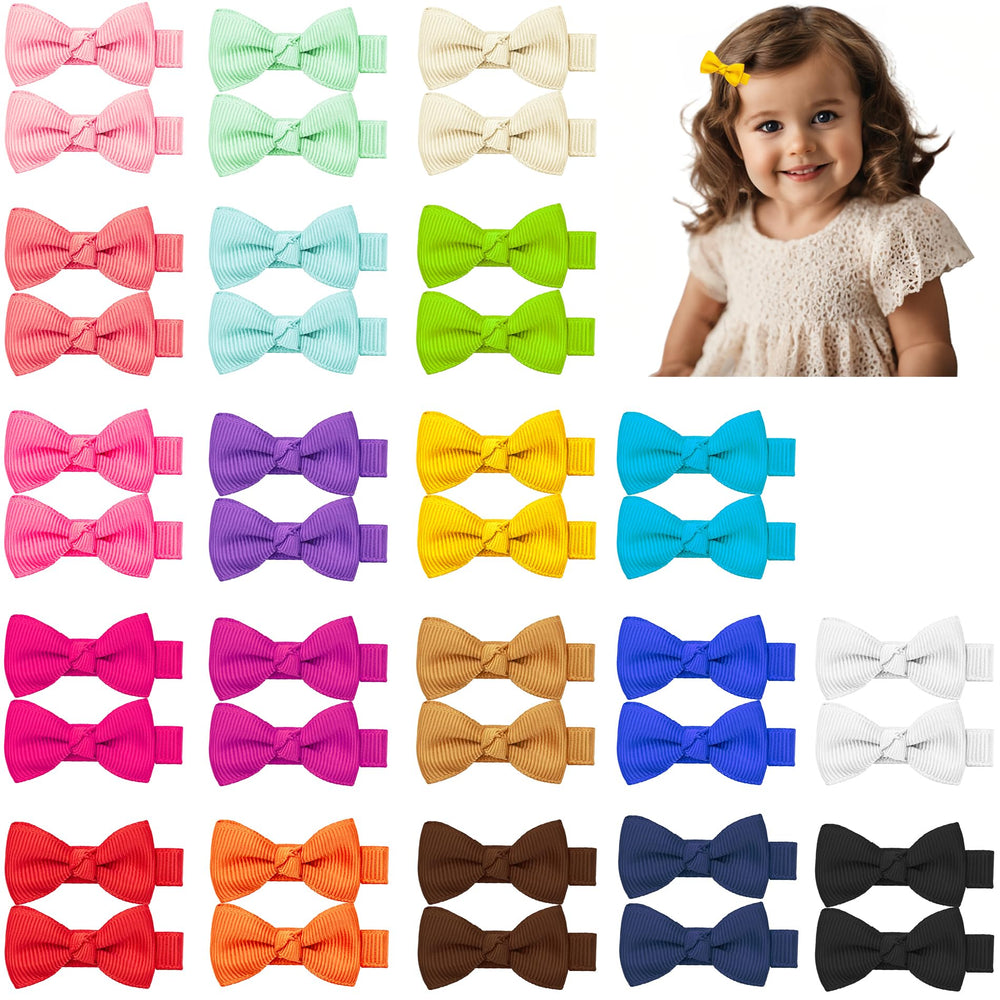 Hoewina Hair Bows 40-piece pack with varied colors for daily outfits.