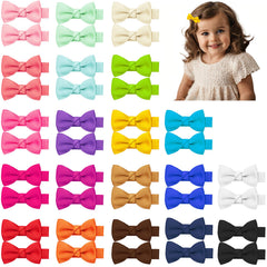 Hoewina Hair Bows 40-piece pack with varied colors for daily outfits.