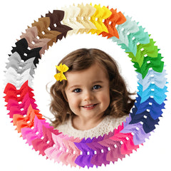 Hoewina 60pcs 2-inch alligator hair bows pack for quick daily styling.