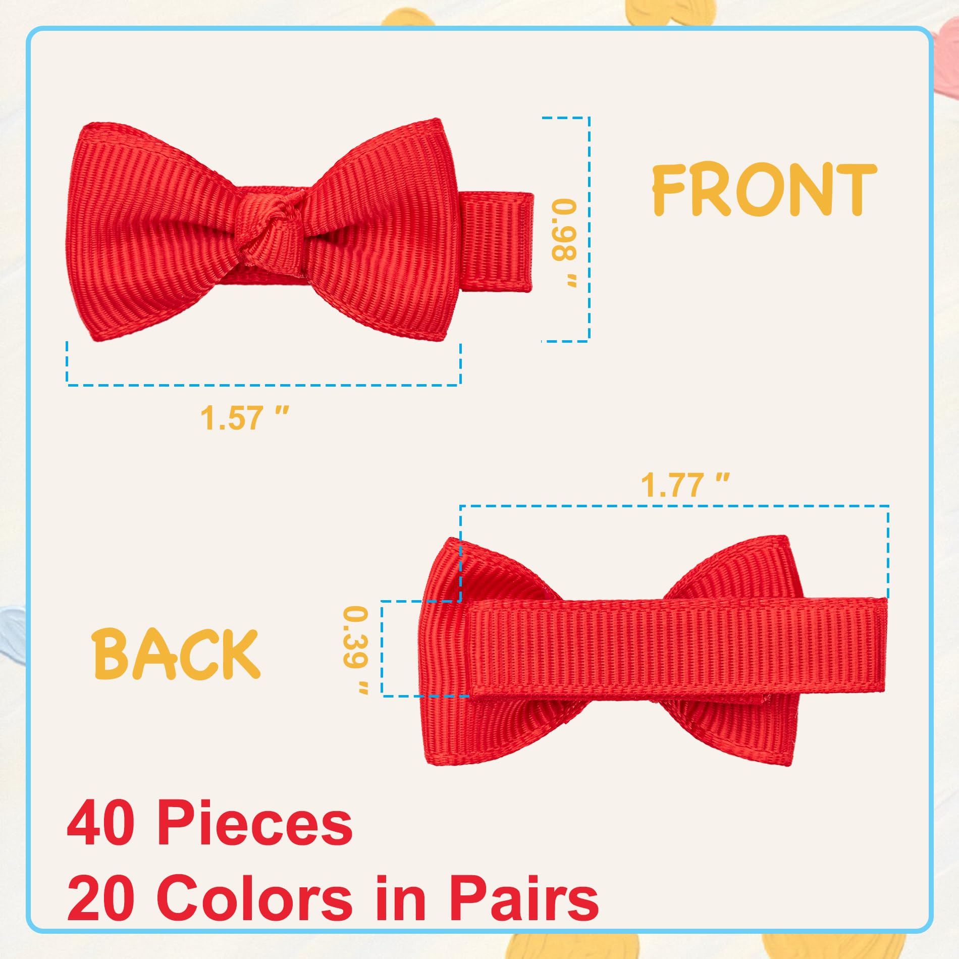 Hoewina Hair Bows with secure alligator clip design.