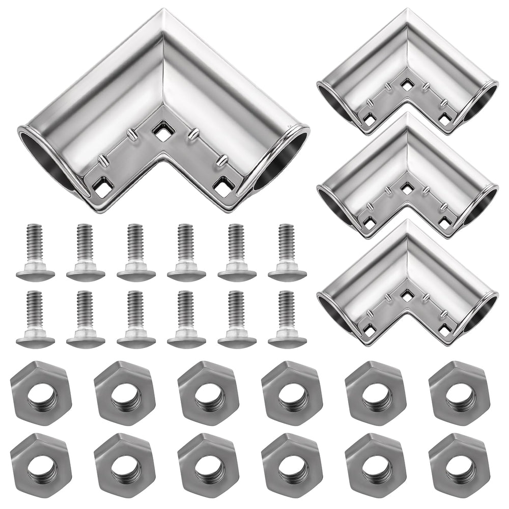 HOFURME 4-pack aluminum fence gate corners shown for rust-resistant, sturdy gate framing.