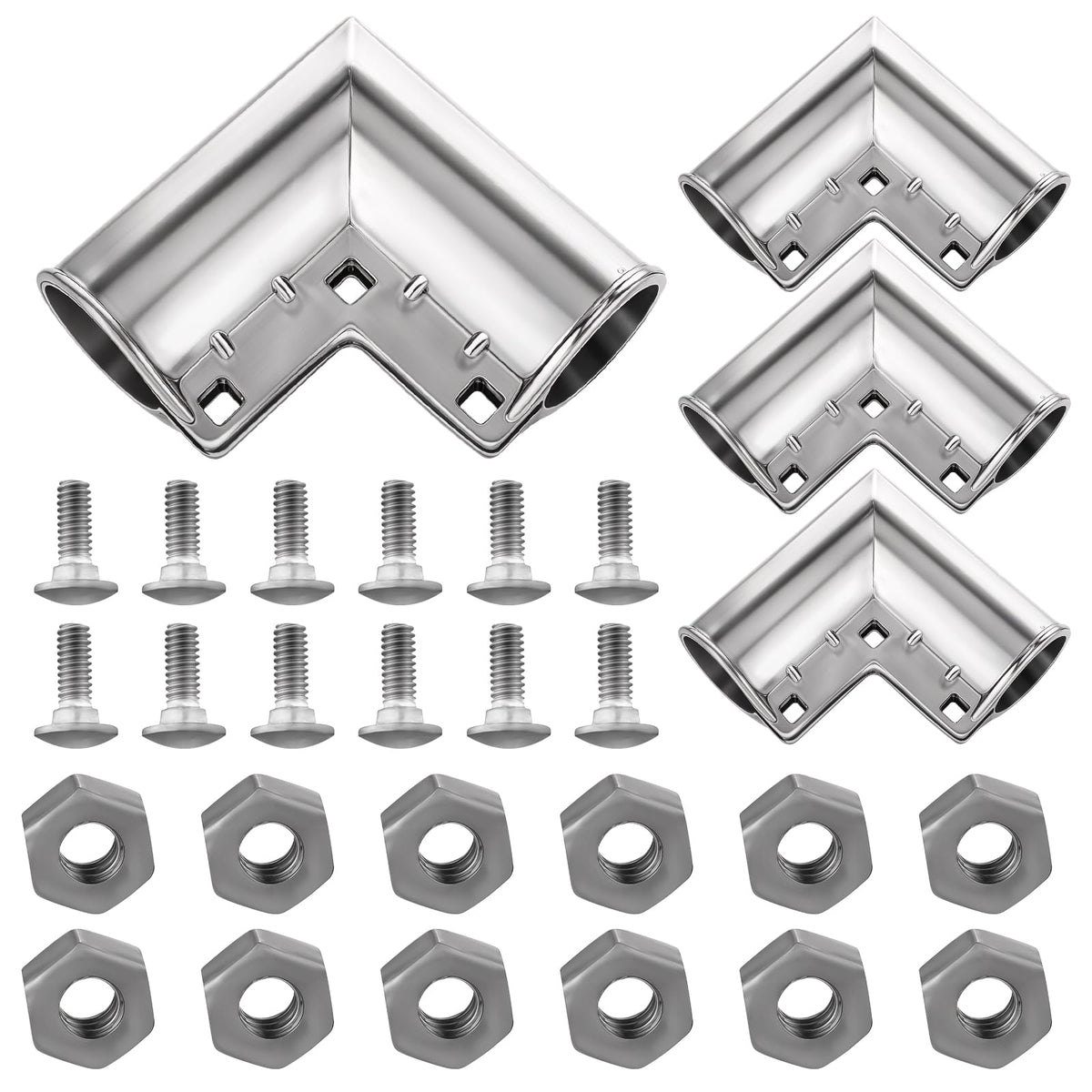 HOFURME 4-pack aluminum fence gate corners shown for rust-resistant, sturdy gate framing.