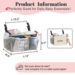 HOGARCOSAS diaper caddy crib rail strap secures easily for crib-side storage.