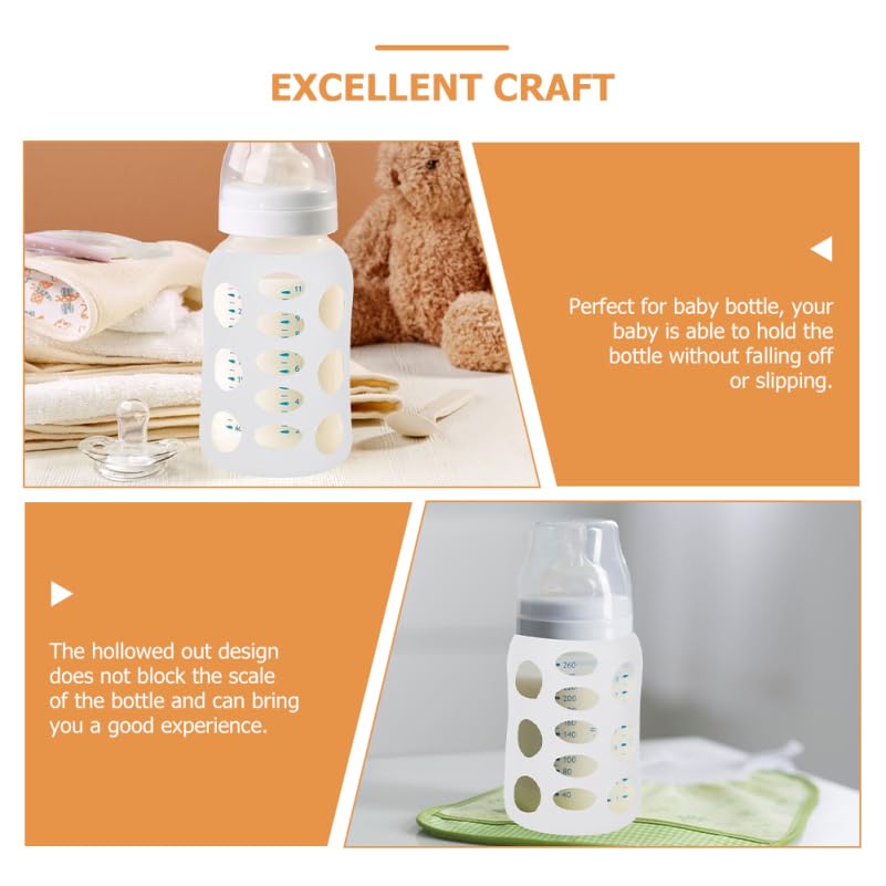 Hohopeti glass milk bottle cover white adds protective layer