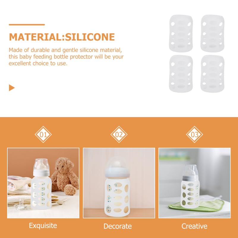 Hohopeti white bottle sleeve closeup showing smooth silicone finish