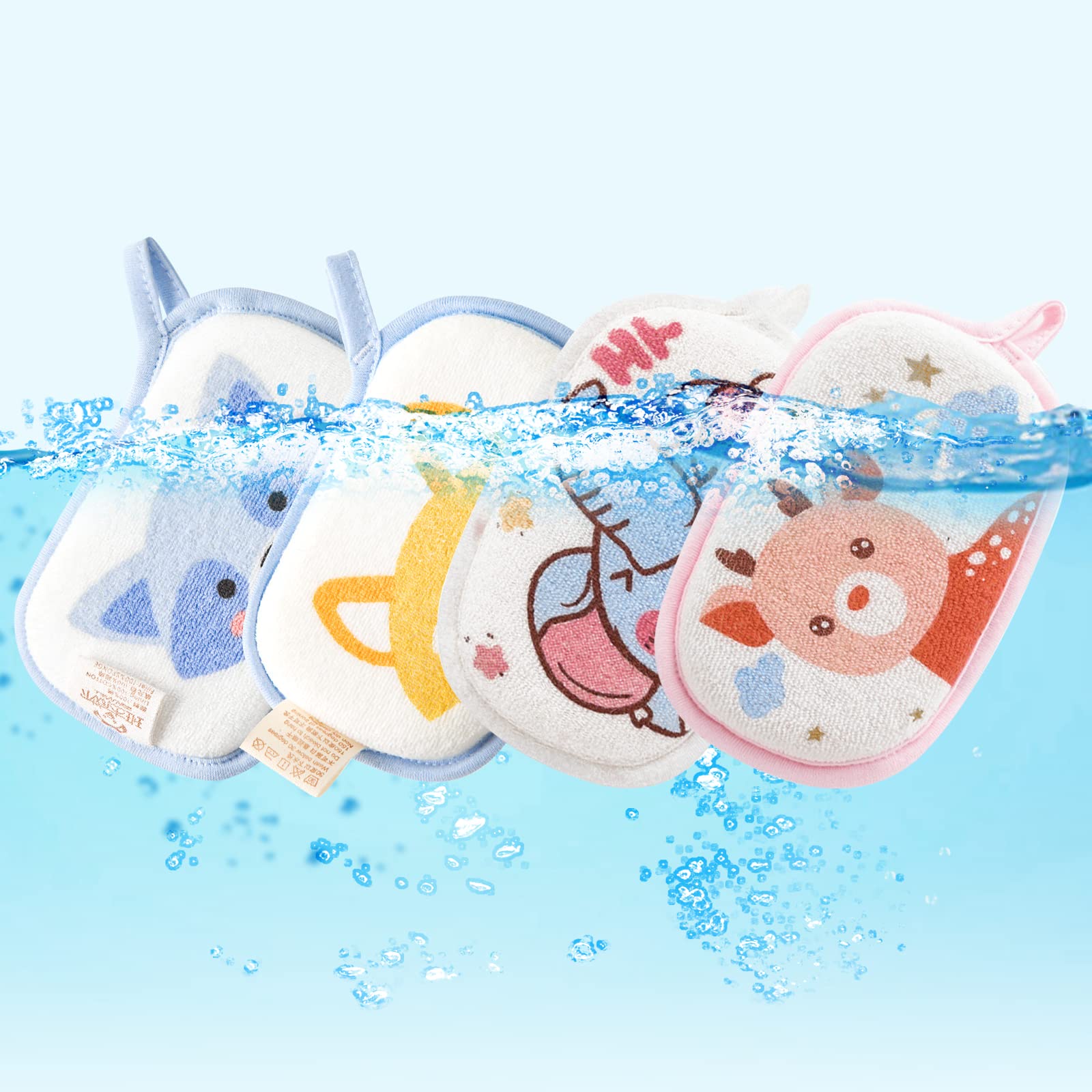 Hokoad baby sponge 2-pack provides durable reusable bath helper