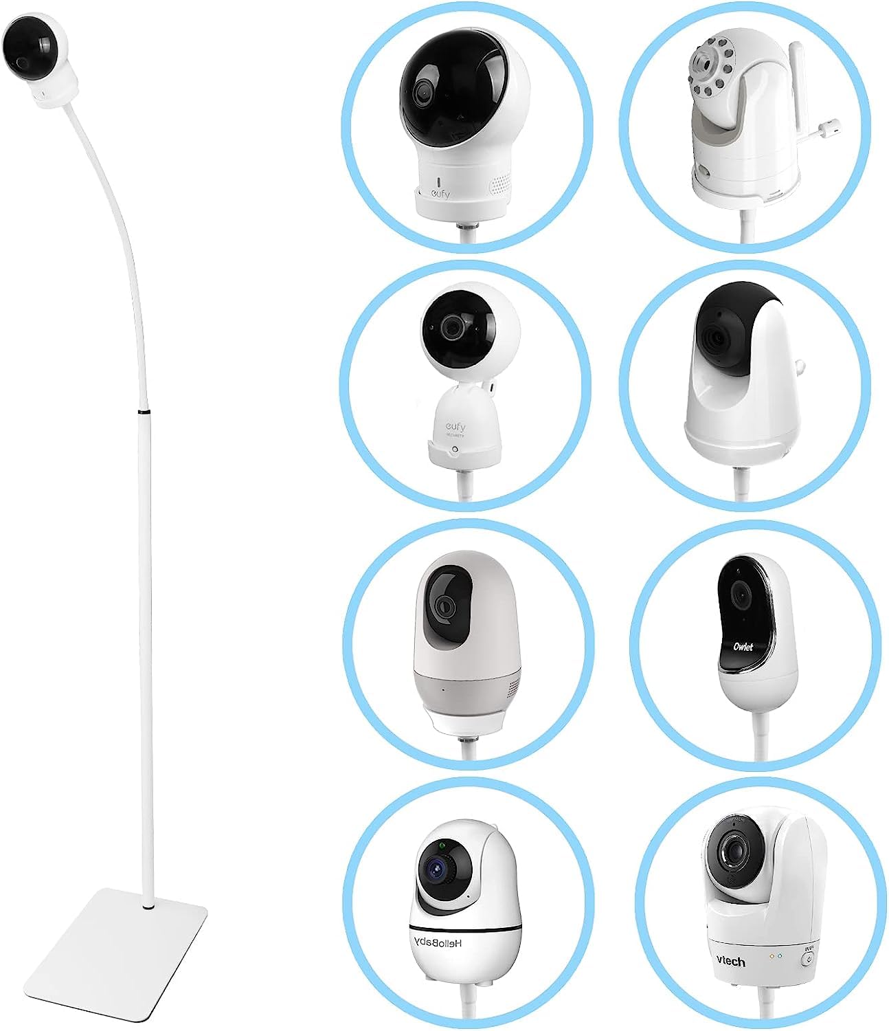HOLACA floor stand 35-inch compatibility enables secure mounting of many baby monitors