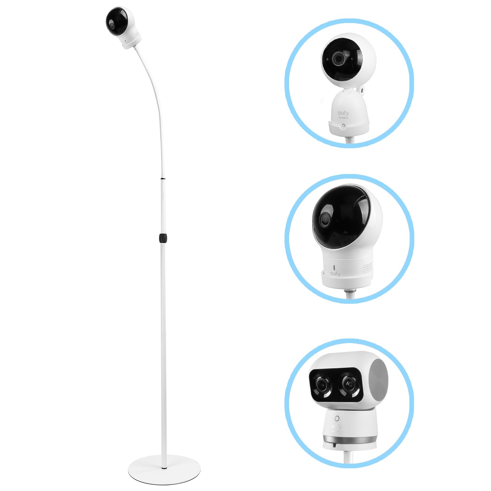 HOLACA floor stand at 36-inch height supports Eufy SpaceView securely for nursery viewing